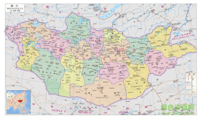 蒙古国地图高清版大图图片预览