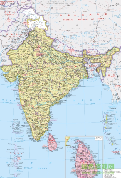 印度地图全图高清版 jpg格式