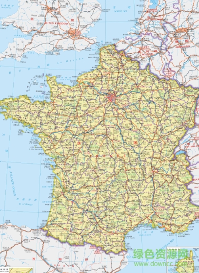 法国地图高清中文版图片预览