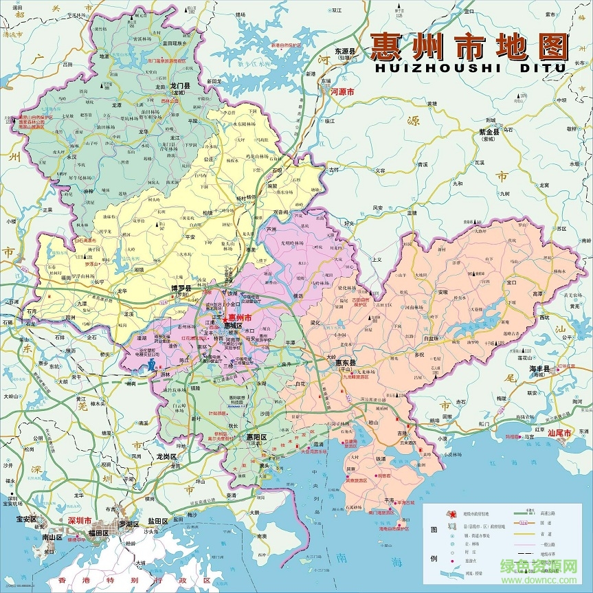 惠州地图高清版下载|惠州市地图全图高清版下